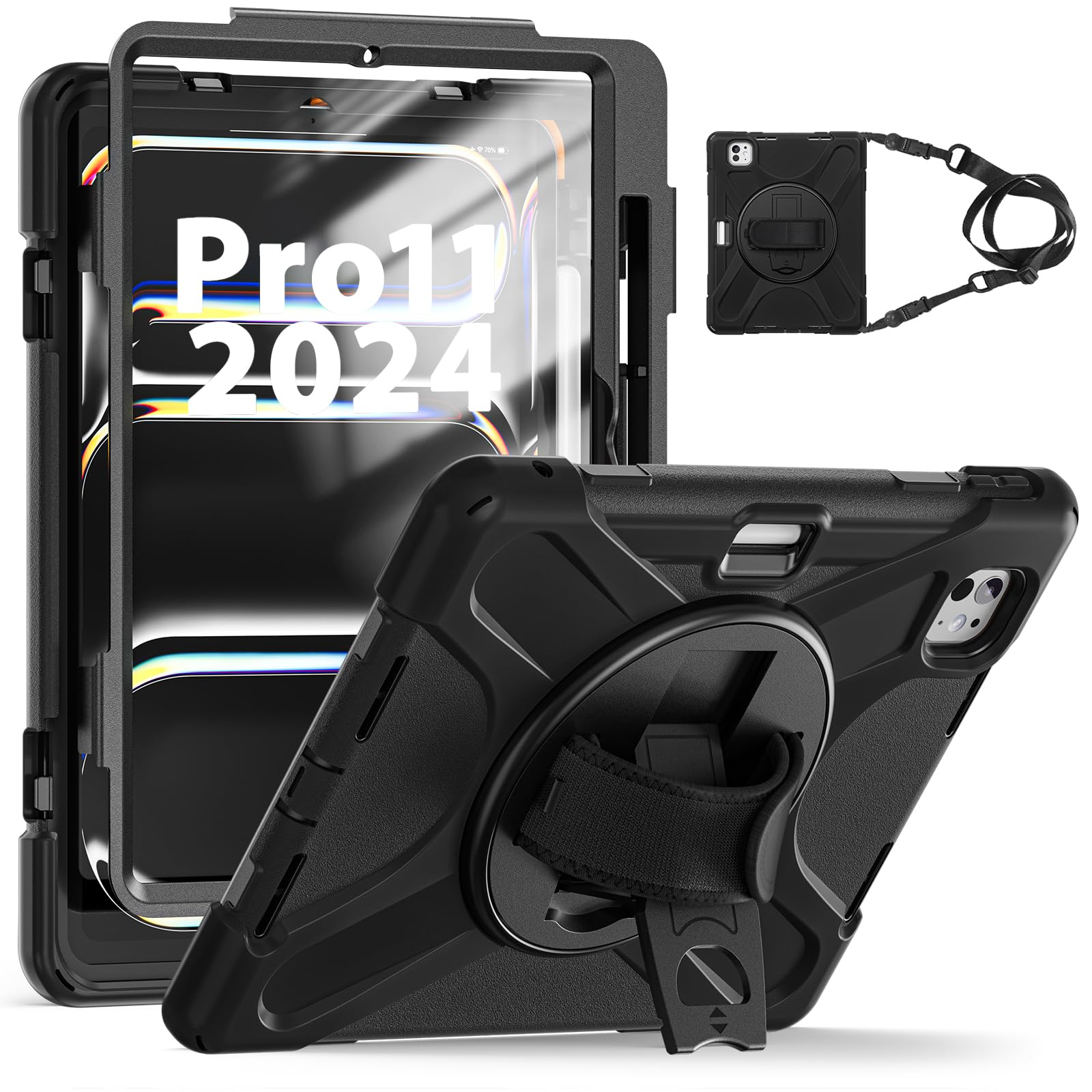 Tsqqst For Ipad Pro 11 Inch Case M4 2024 With Screen Protector, Ipad Pro 11 Case 5Th Generation With Pencil Holder, Full Body Pr