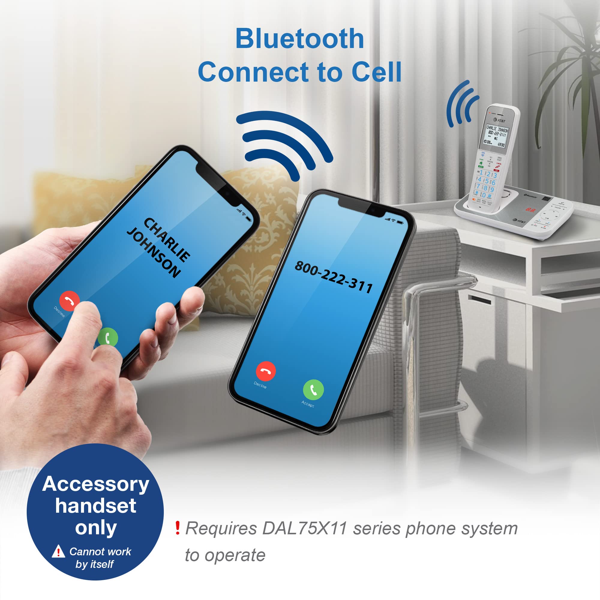 At&T Dal75011 Accessory Handset For Gl2113 X Or Dal75X11 Phone System (White)