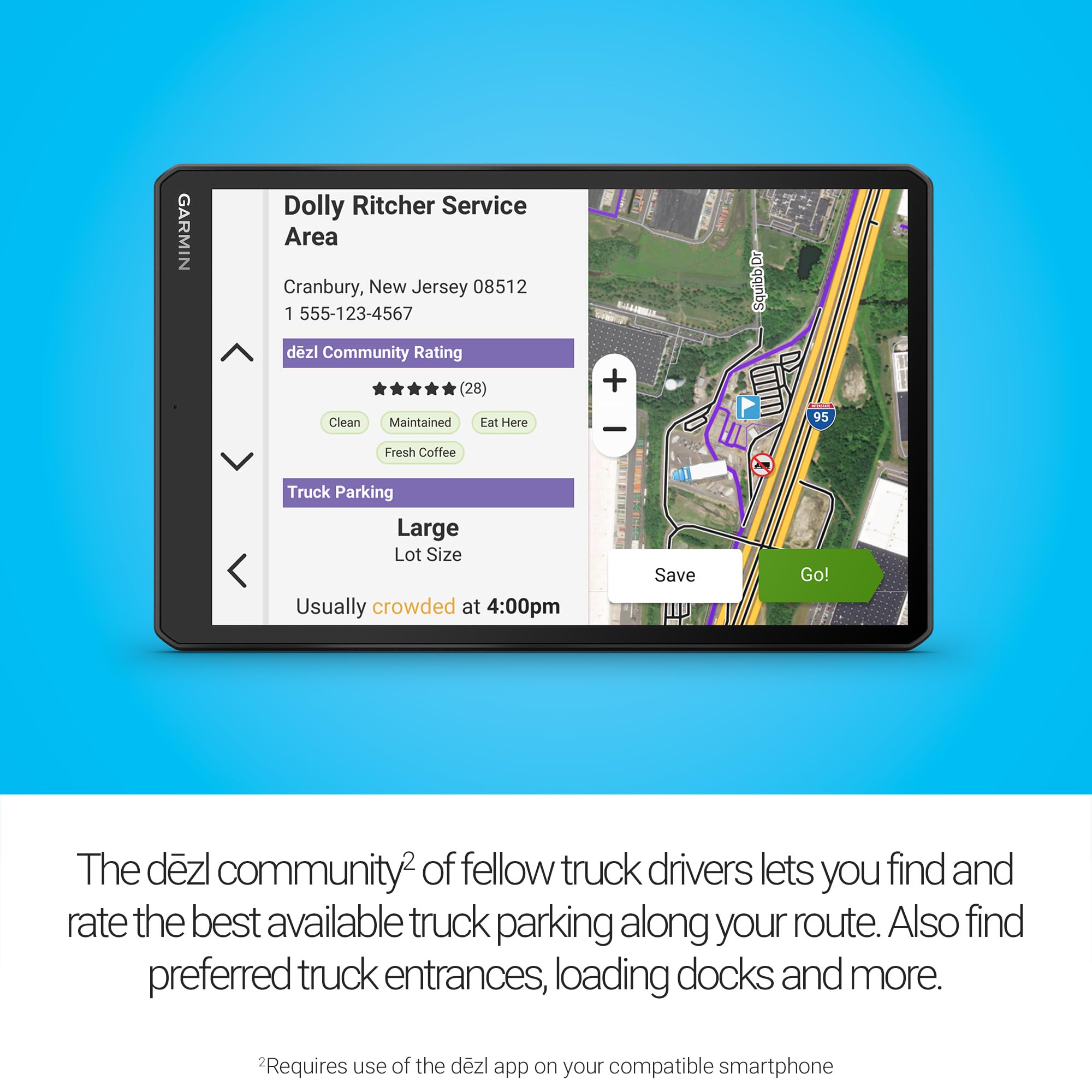 Garmin Dezl Otr1020, Extra-Large High-Res 10    Gps Truck Navigator, Custom Truck Routing, Satellite Imagery, Wind Speed, Commun