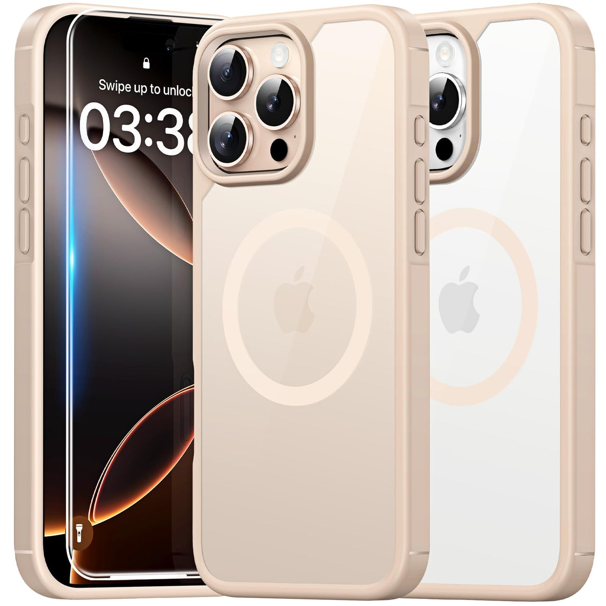 Tauri 3 In 1 For Iphone 16 Pro Max Case, Compatible With Magsafe [Not Yellowing] With 2X Screen Protectors, Shockproof Slim Magn