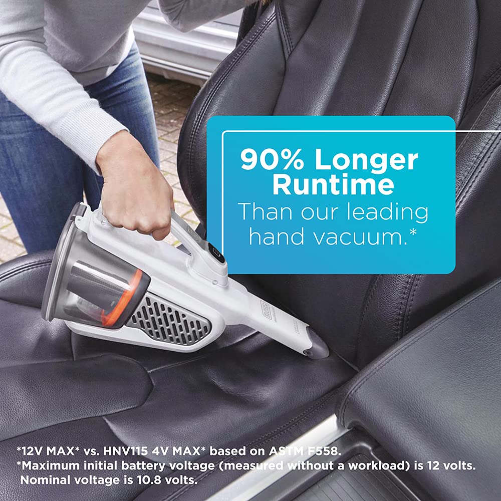 Black+Decker Dustbuster Handheld Vacuum, Cordless, Advancedclean+, White (Hhvk320J10)