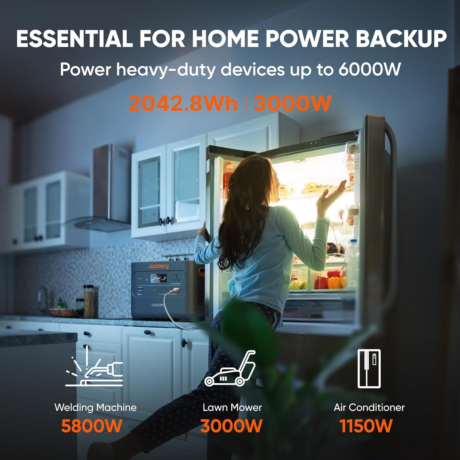 Jackery Portable Power Station Explorer 2000 Plus, Solar Generator With 2042Wh Lifepo4 Battery 3000W Output, Expandable To 24Kwh