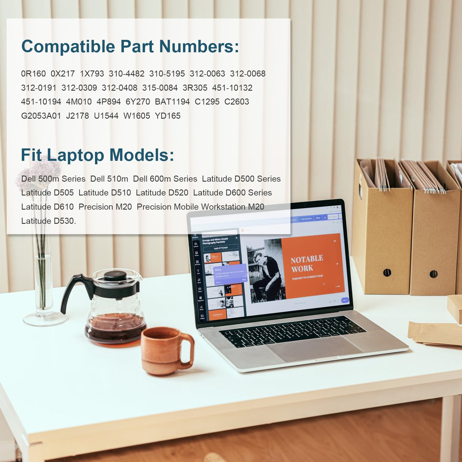 Fancy Buying New Laptop Battery For Dell Latitude D600 D505 D610 D520 D500 D510 D530 / 600M, Fits P/N C1295 6Y270 3R305