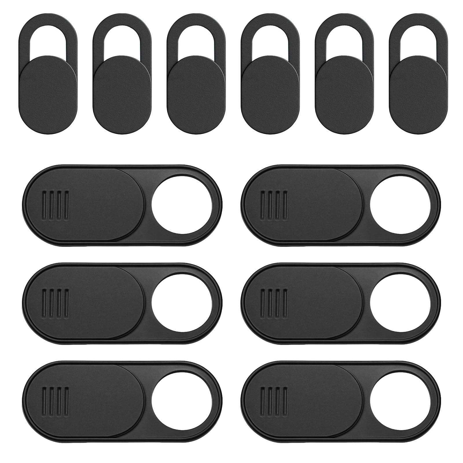 Laptop & Phone Camera Cover Slide (12Pack)  UltraThin Privacy Webcam Cover for Laptop, PC, Tablet, Smartphone & Desktop  Bla