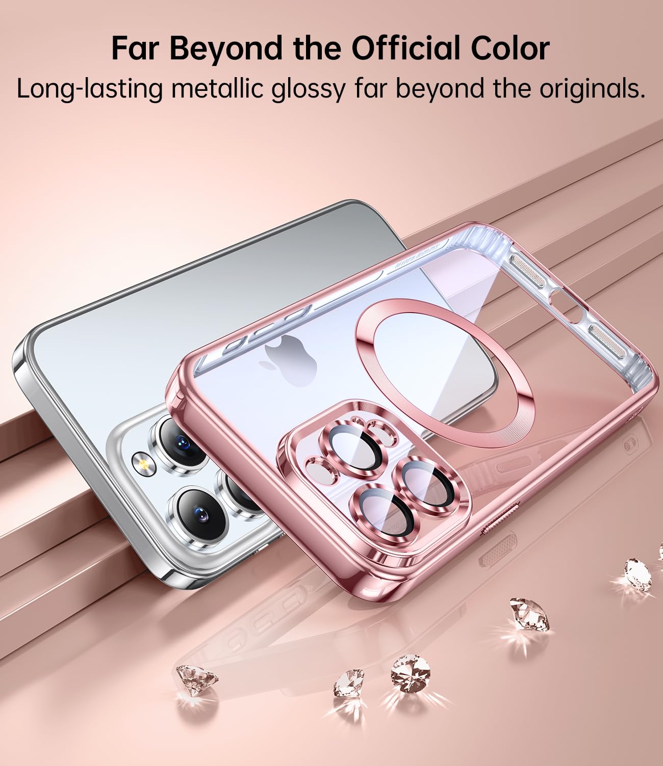 Jueshituo Magnetic Color For Iphone 15 Pro Max Case With Full Camera Protection [No.1 Strong N56 Magnets] [Military Grade Drop P