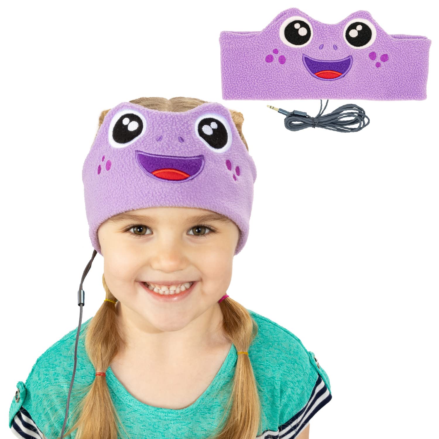 CozyPhones Kids Headphones, Headband Earphones for Children Baby & Toddlers 1-3, Stretchy & Comfy Travel Accessories - Purple Fr