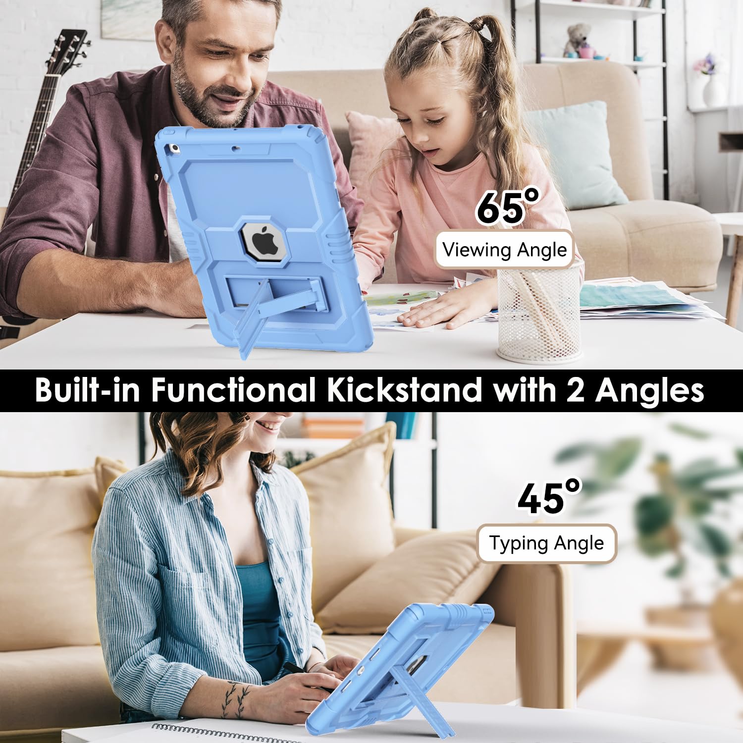 Case For Ipad 9Th/ 8Th/ 7Th Generation Case 10.2 Inch (2021/2020/2019), Heavy Duty Shockproof Rugged Protective Case For Ipad 10