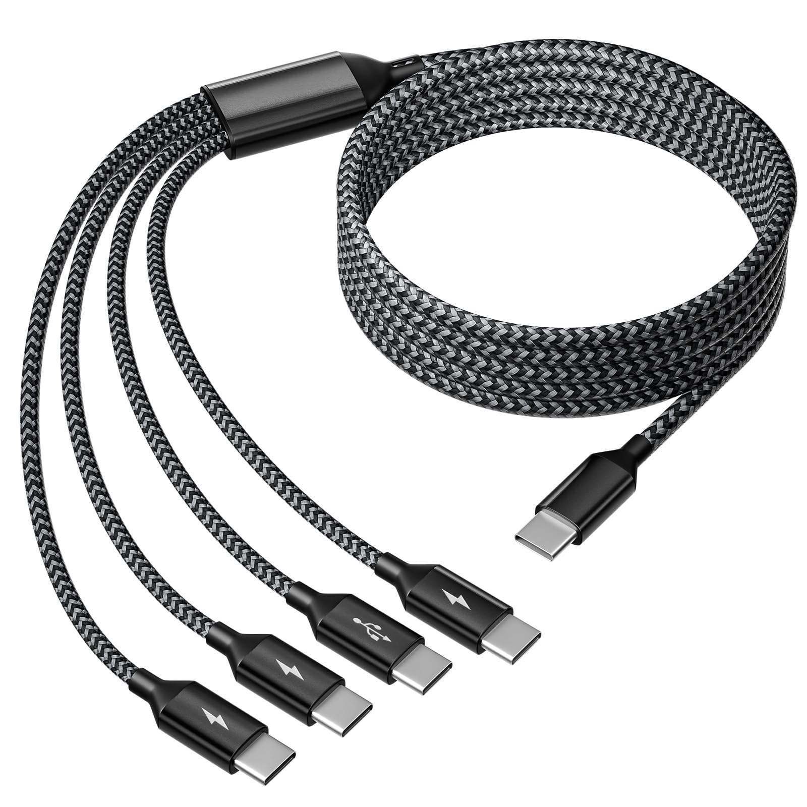 USBC to USBC Cable, 4 in 1 USB C Multi Charging Cable for Multiple Devices