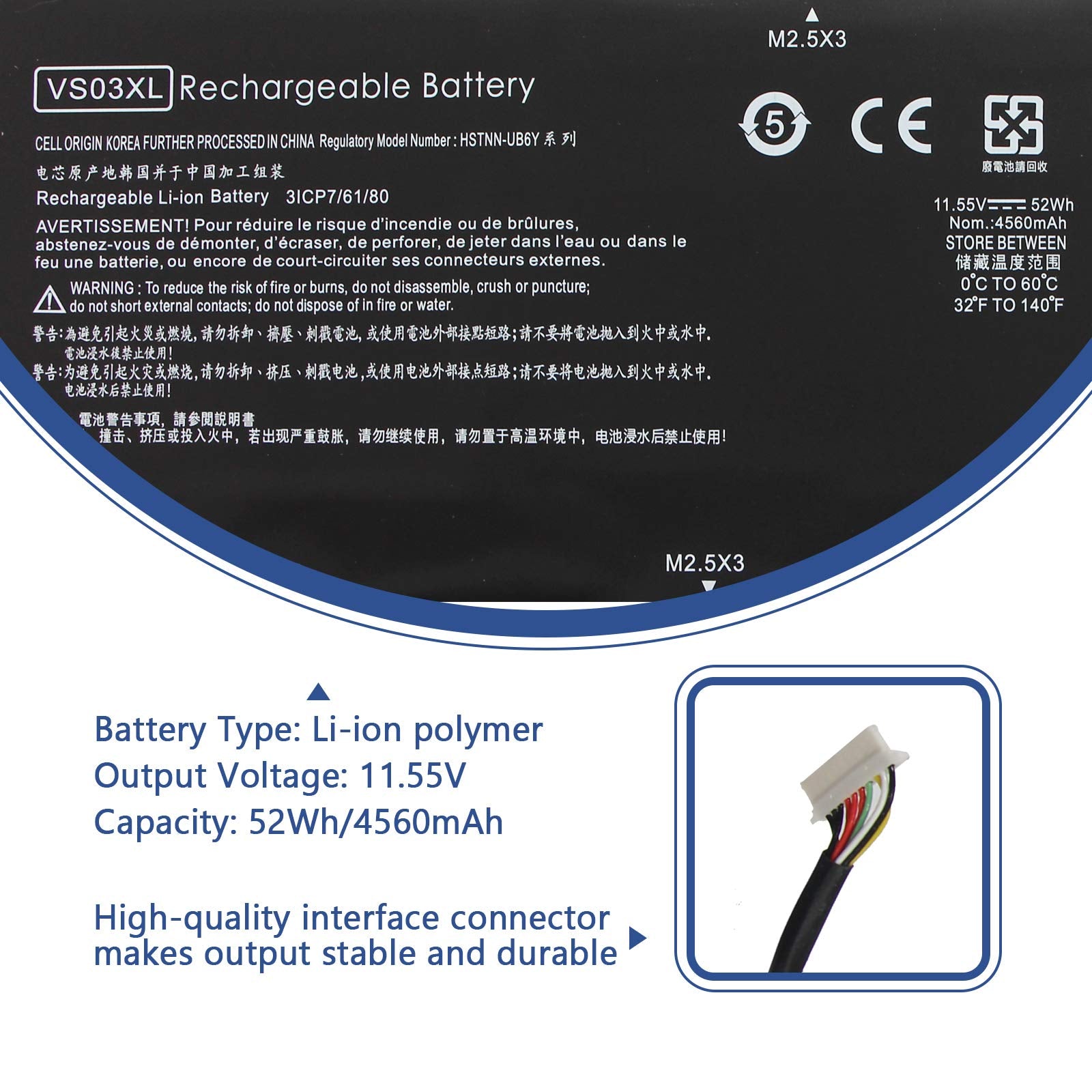 Antiee Vs03Xl 849313 850 Battery For Hp Envy 15 As 15T As Series: 15T As100 15 As133Cl 15 As152Nr 15 As043Cl 15 As182Cl As020Nr