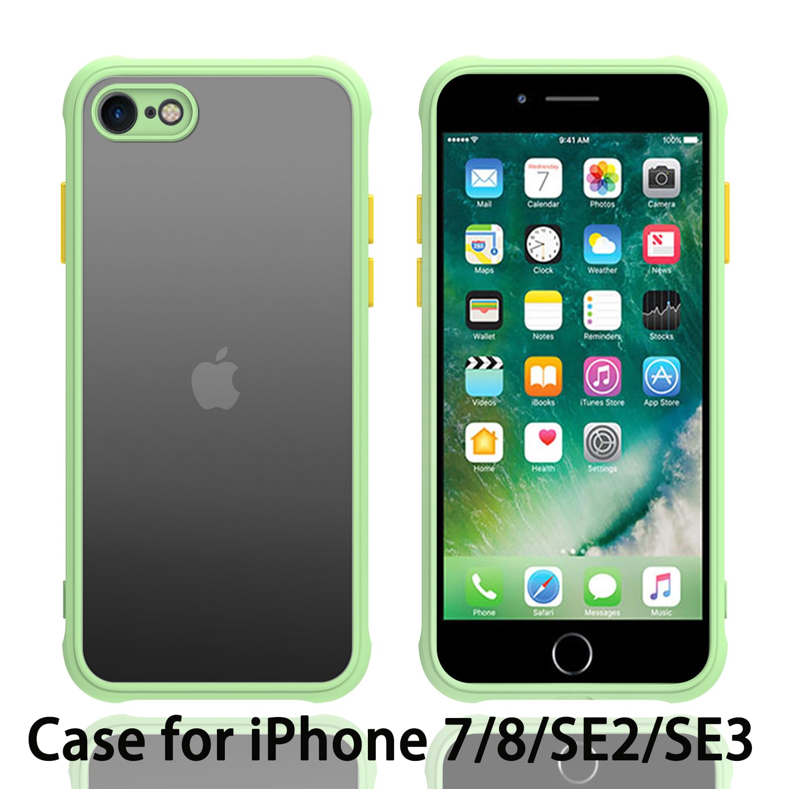 Matte Case For Iphone Se Case 2022/3Rd/2020/2Nd Gen,Iphone 8/7 Case,Shockproof Protective Hard Back Slim Phone Case,Frosted Tran