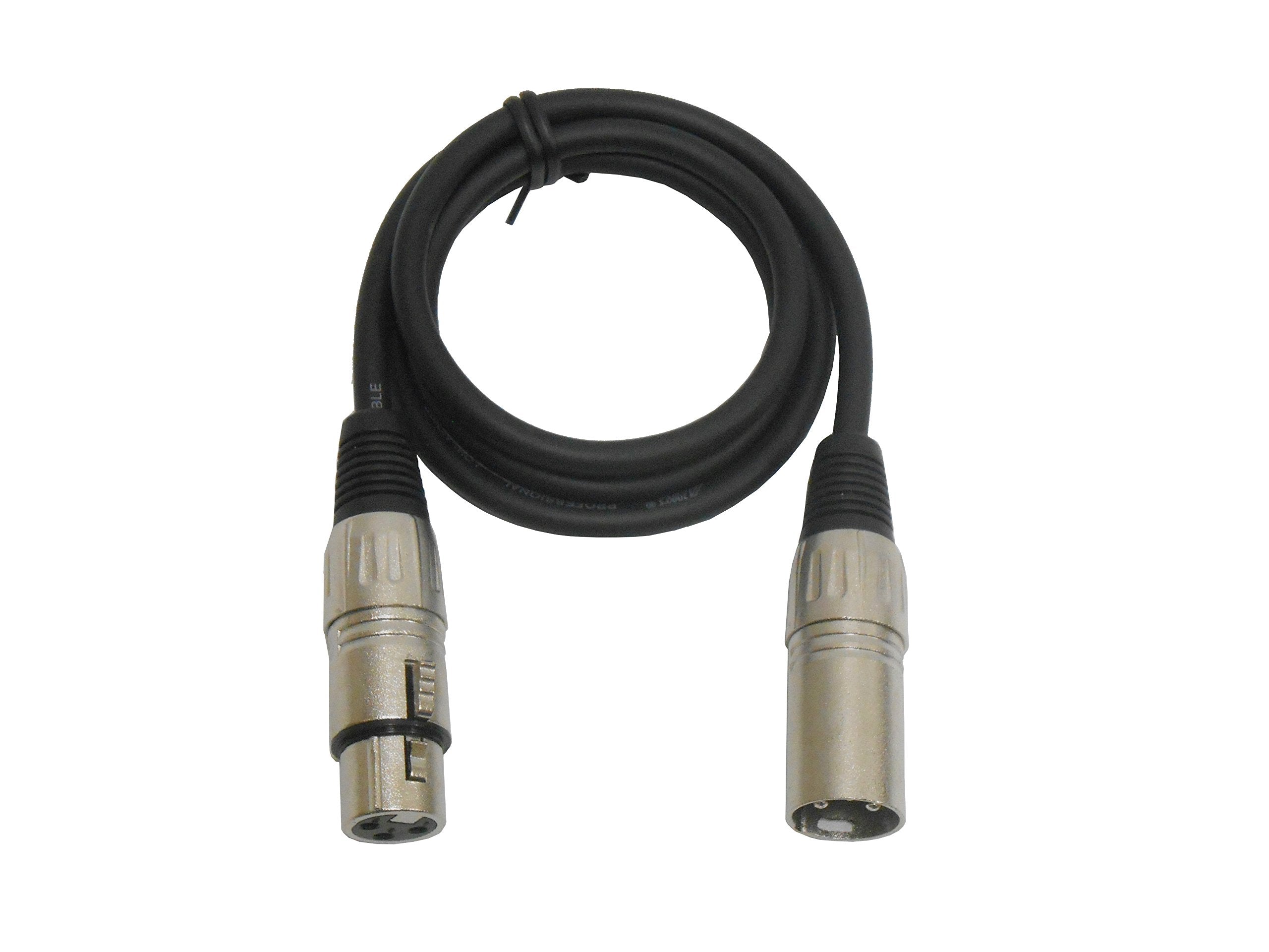 Audio2000'S Adc2037 P 3Pin Audio Extension Xlr Male To Female Microphone Cable, 3 Feet (Tip To Tip)