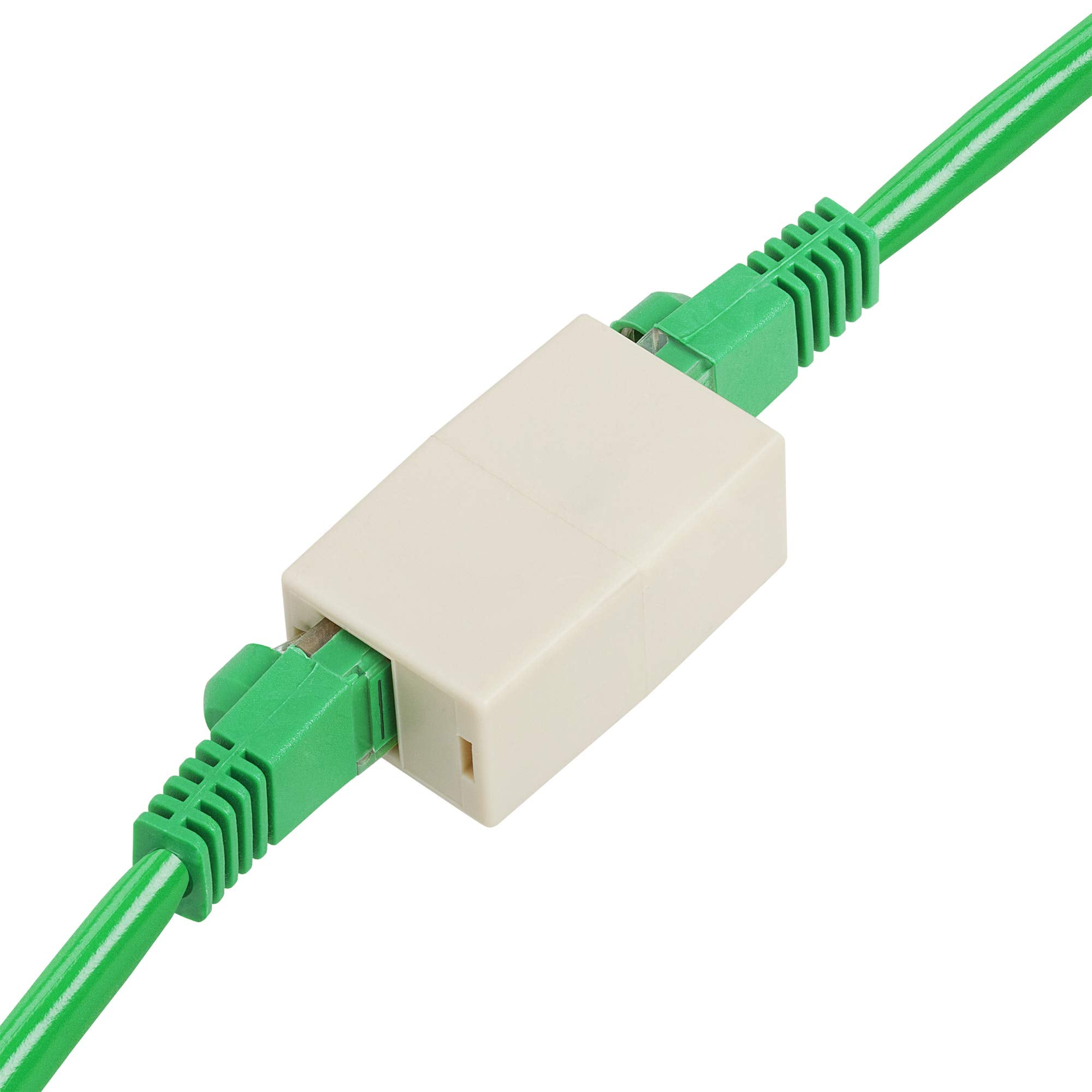 Cmple - Inline Coupler Rj45 Cat5E Keystone Jack 8P8C Straight - Beige