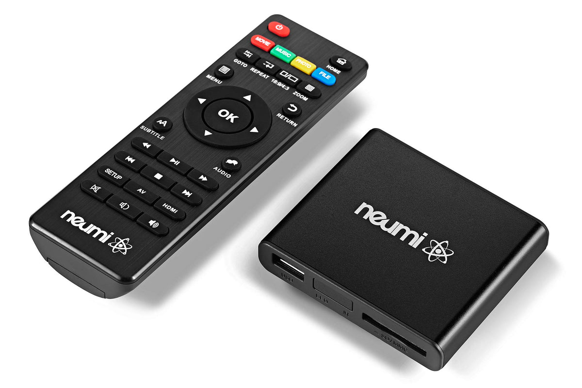 Neumi Atom 1080P Full-Hd Digital Media Player For Usb Drives And Sd Cards, Hevc/H.265, Hdmi And Analog Av, Automatic Playback, L