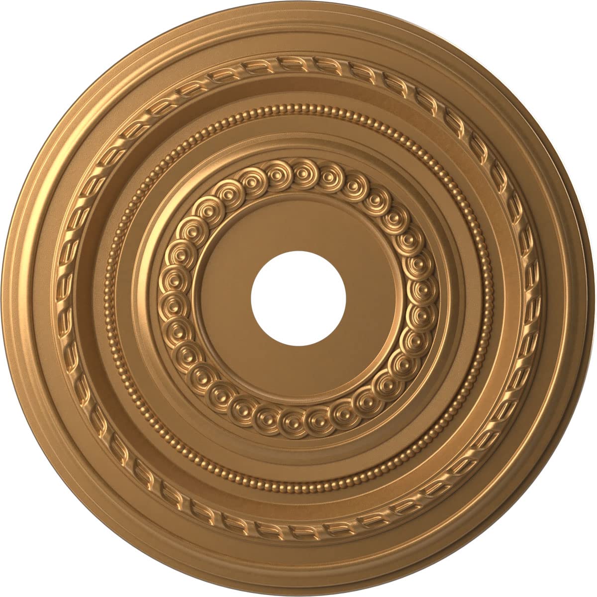 Ekena Millwork Cmp22Cobgl Cole Thermoformed Pvc Ceiling Medallion (Fits Canopies Up To 6''), 22''Od X 3 1/2''Id X 1''P, Bright C