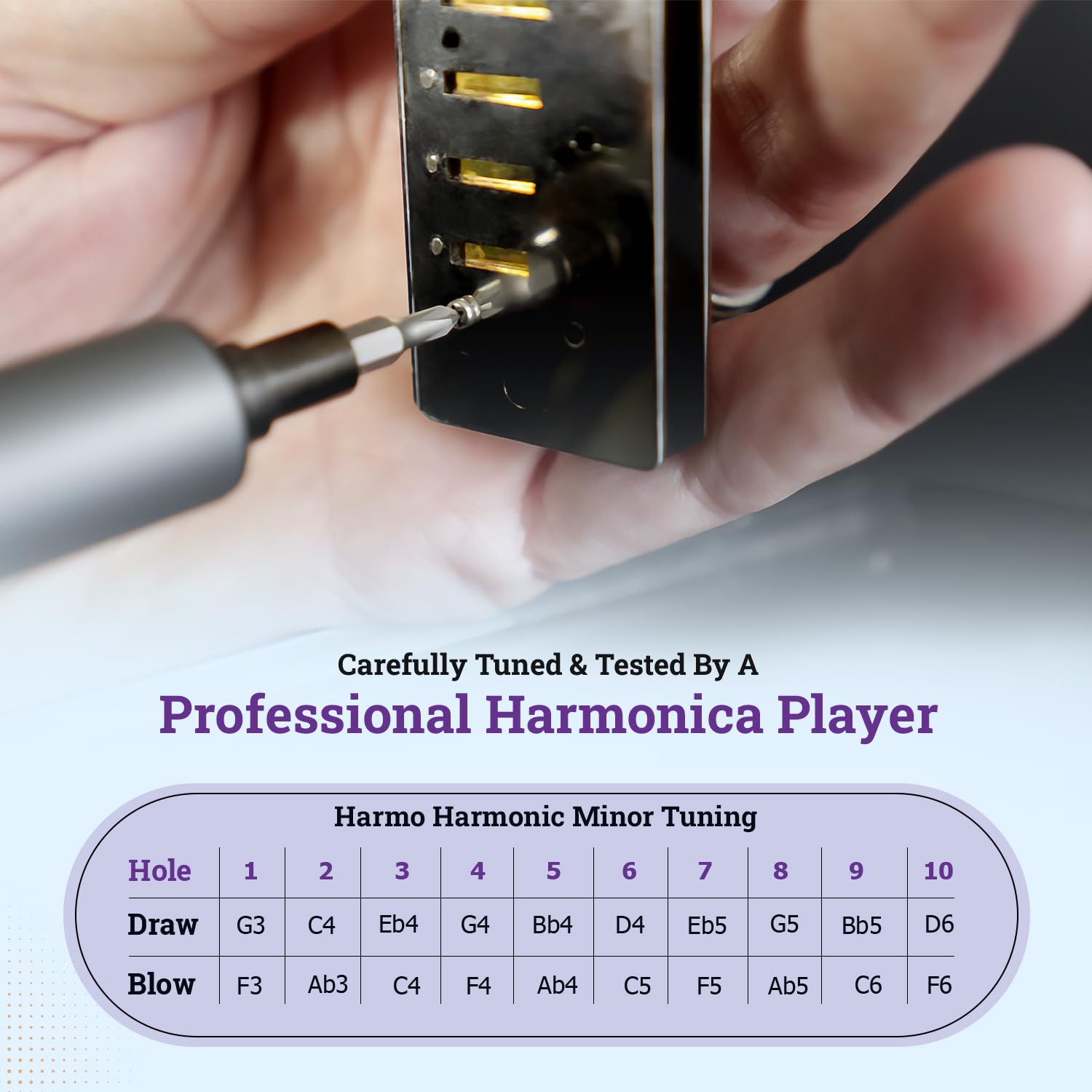 Harmo Polar Diatonic Harmonica Key Of A   Harmonic Minor Tuning For Classical, Jazz, Gypsy, Oriental, Lounge And Tango Music, Mo
