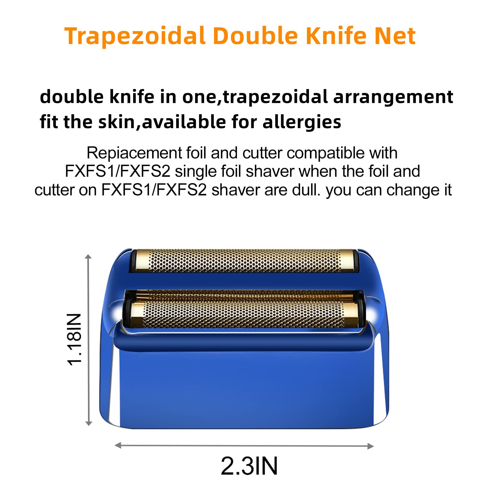 2 Pack Shaver Replacement Foil And Cutters Compatible With Babylisspro Double Fxfs2 Metal Shaver Foil Replacement,Blue