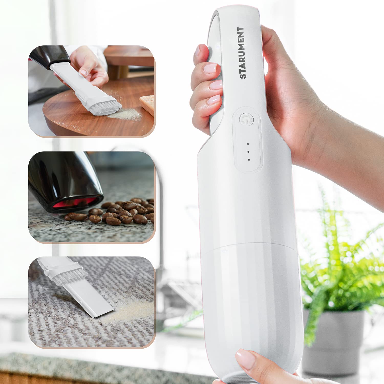 Starument Handheld Vacuum Cleaner   Cordless Vacuum Cleaner For Cleaning Dust, Dirt, Pet Hair Suction   Compact, Rechargeable &