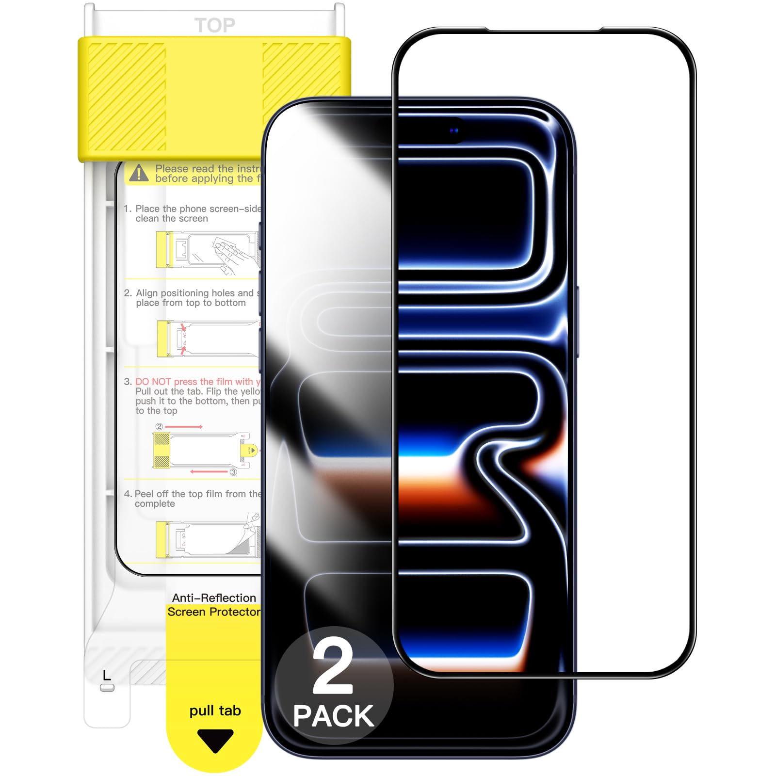 JETech Full Coverage Screen Protector for iPhone 17 Pro, AR Anti-Reflective Coating, Black Edge Tempered Glass, Anti-Fingerprint