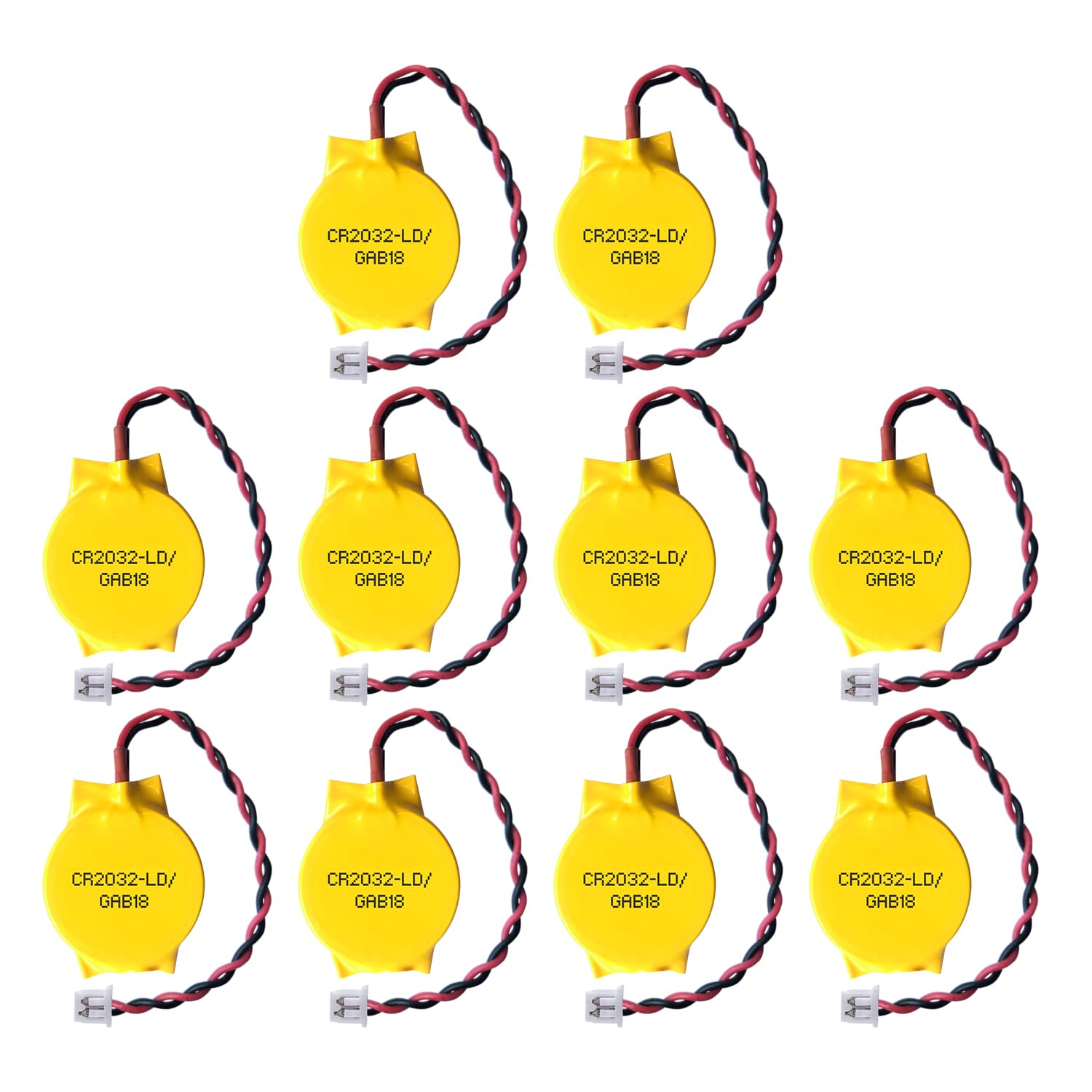 Eemb 10Pack 3V Cr2032 Cmos Battery With Wire Leads And Molex Connector Computer Replacement Battery For Intel Nuc And Asus Rog S