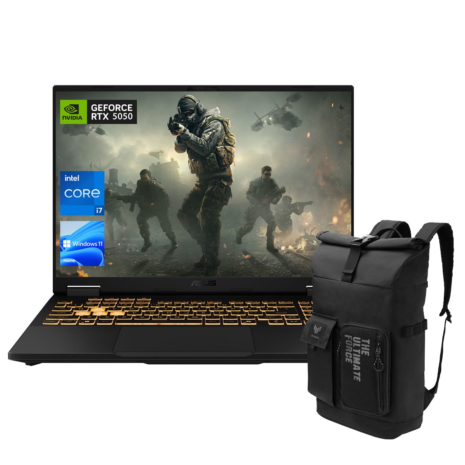 ASUS TUF F16 RTX 5050 Gaming Laptop, Intel i7-14650HX, NVIDIA RTX 5050, RGB Backlit Keyboard, MUX Switch with NVIDIA Advanced Op