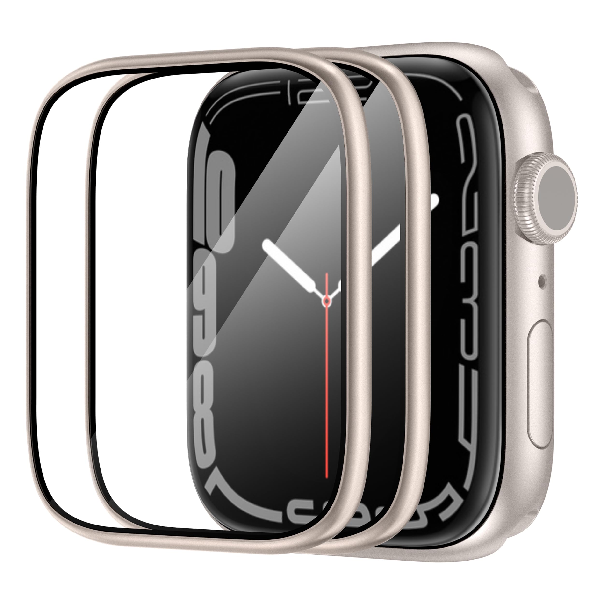 Swuu 2 Pack Tempered Glass Screen Protector With Metal Frame Compatible With Apple Watch Se2 Se Series 6 5 4 40Mm Screen Protect