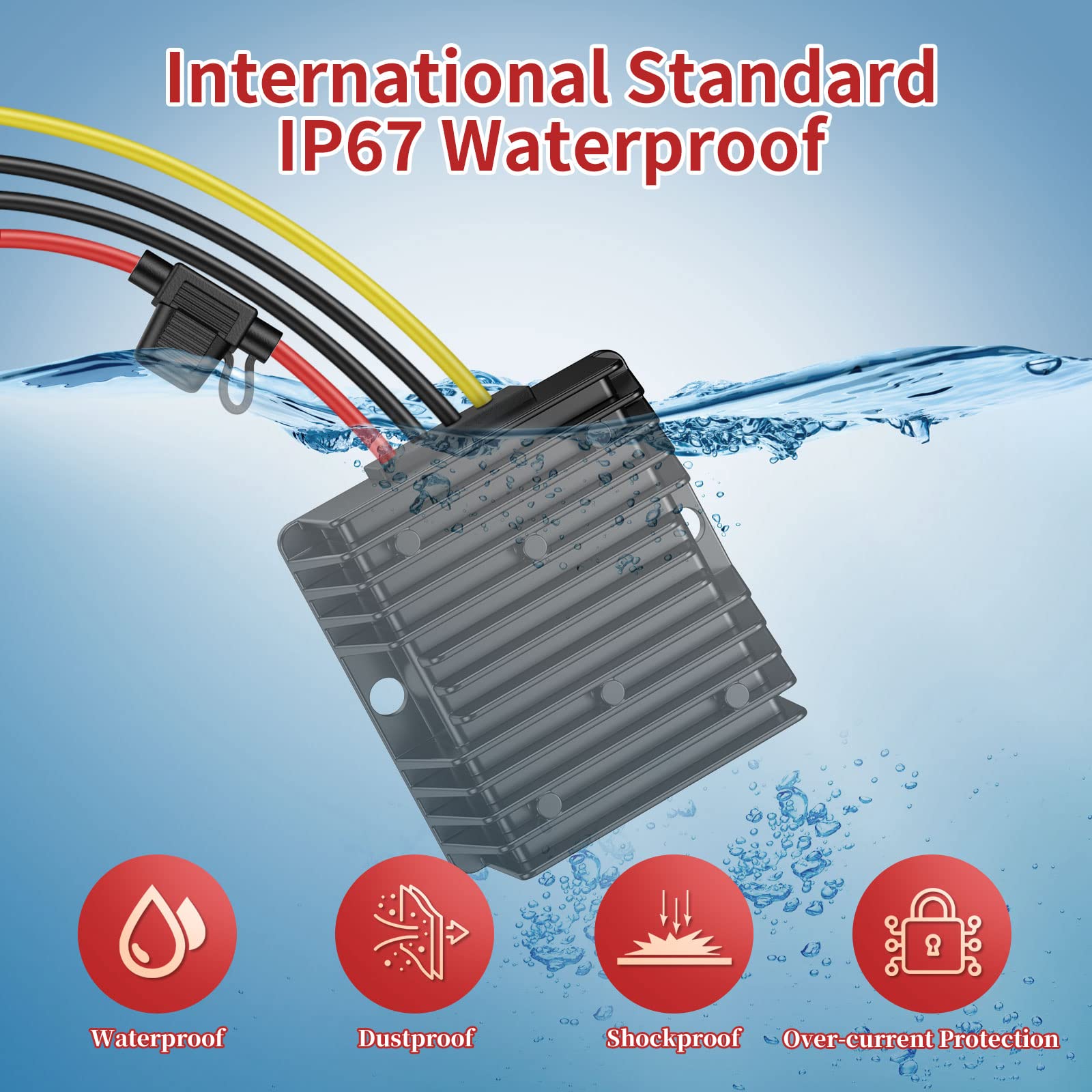 24V To 12V Step Down Converter 30A 360W With Fuse Waterproof And Wire Terminal Block, 20V To 12V Step Down More Safe, Buck Conve