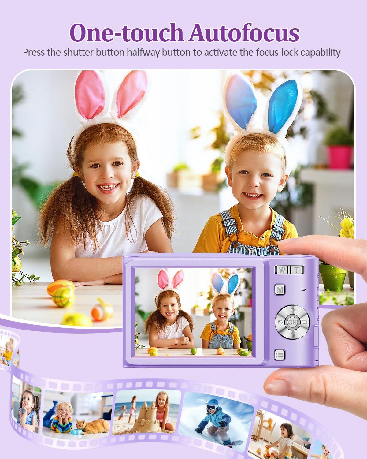 Upgrade Digital Camera, 50Mp Full High Definition 1080P Camera With 16X Zoom Anti Shake, Compact Camera For Kid Student Children