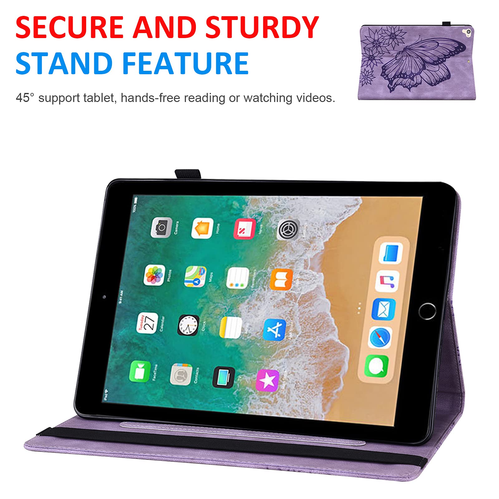 Dteck For Ipad 6Th/5Th Generation Case 9.7'' 2018/2017, Ipad Air 2/1 Case 9.7'' 2014/2013, Cute Cartoon Folio Case With Auto Sle