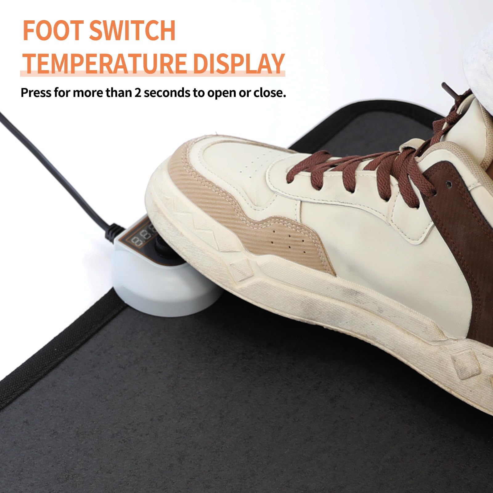 Electric Heated Floor Mats Under Desk, Heated Foot Warmer   110V Toes Warming Heater For Office And Home (Black)