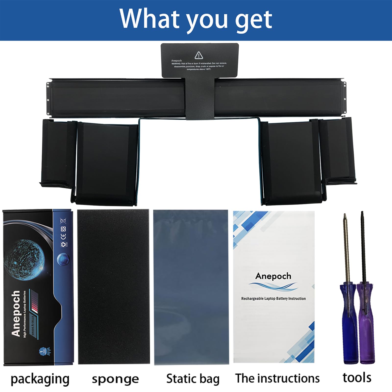 Anepoch A1437 Laptop Battery Replacement For Macbook Pro Retina 13'' A1425 Late 2012 & Early 2013 Fits Md101 Md102 Md212 Md213 M