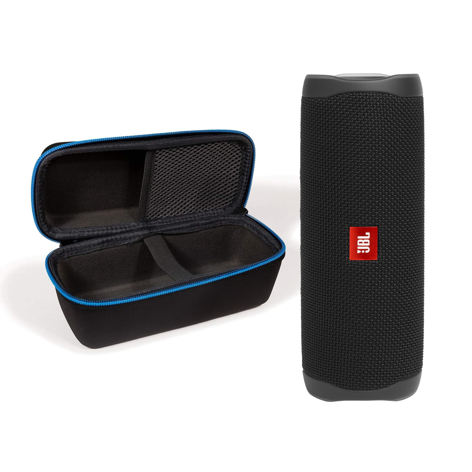 JBL Flip 5 Waterproof Portable Wireless Bluetooth Speaker Bundle with divvi! Protective Hardshell Case - Black