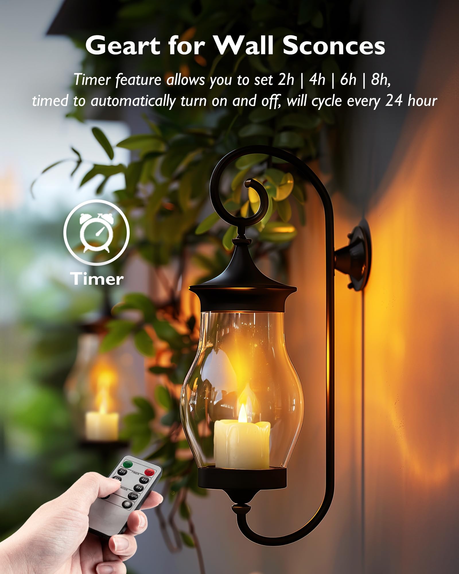 Homemory Flameless Votive Candles With Timer Remote, 2'' X 2'' Real Wax, 300+ Hour Realistic Black Wick Battery Operated Candles