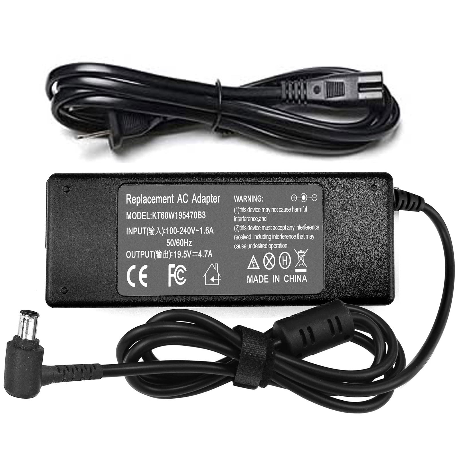19.5V 4.7A 90W Ac Power Adapter Charger For Sony Vaio Series Pcg 3J1L Pcg 7Y2L Pcg 61215L Pcg 61315L Pcg 61317L Vgp Ac19V20 Vgp Ac19V10 Vgp Ac19V12 Vgp Ac19V19 Vgp Ac19V21 Vgp Ac19V23 Laptop Charger