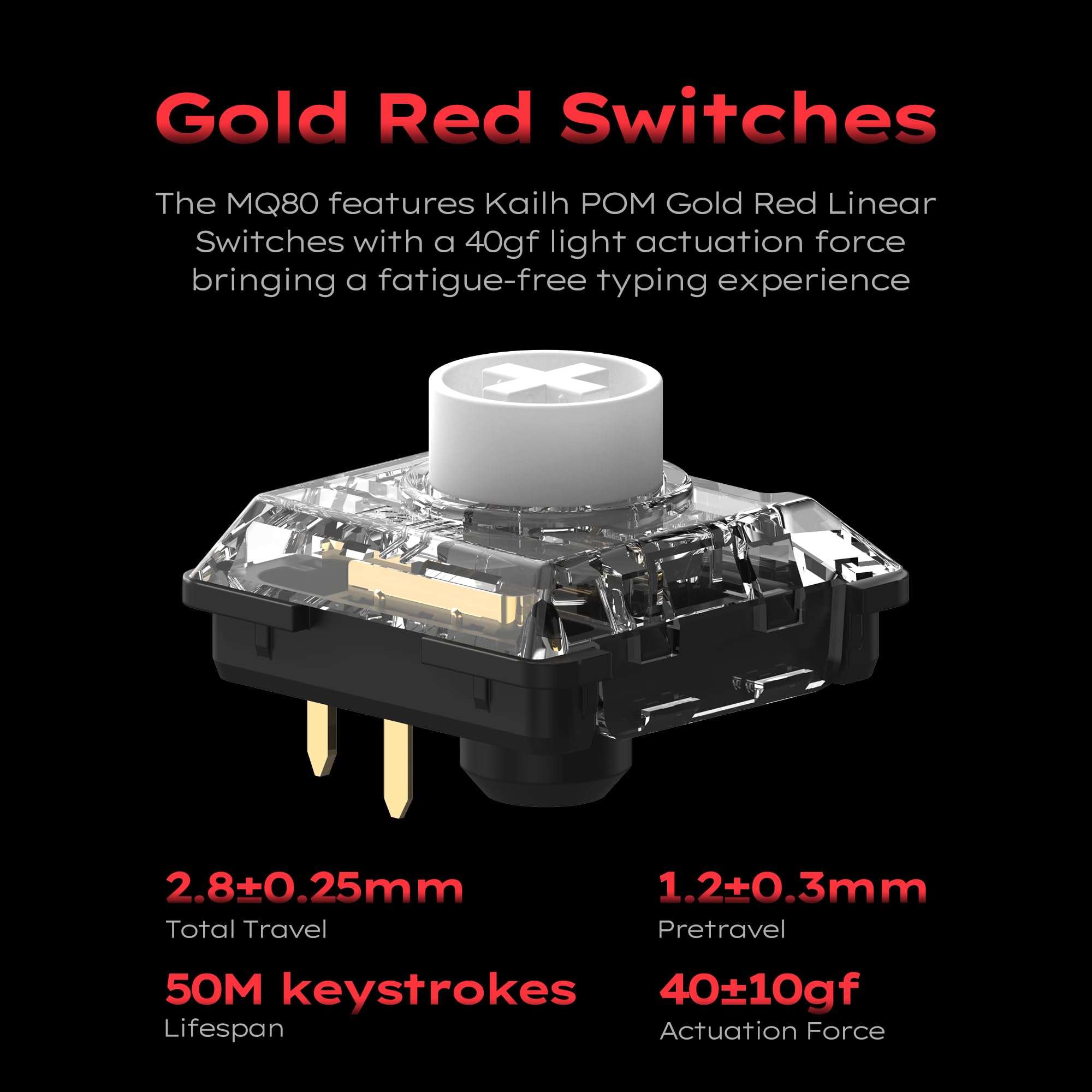 IQUNIX MQ80 Low Profile Mechanical Keyboard - Tri Mode Wireless/Wired, CNC Aluminum, RGB Backlit, Shadow Black