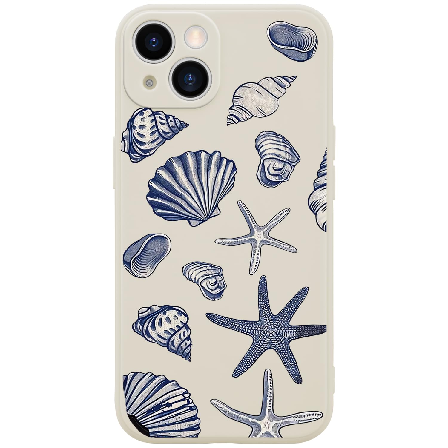 Wihytec Beach Shells Phone Case for iPhone 15 PRO MAX Seashells Case Cover Girly Women Liquid Silicone Soft Gel Rubber Matte Pho