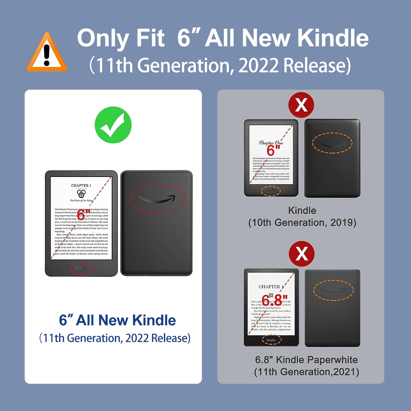 Jvkzaen Clear Case For 6'' Kindle 11Th Generation 2022 (Not Fit Kindle Paperwhite/Oasis),Ultrathin Slim Soft Flexible Silicone T