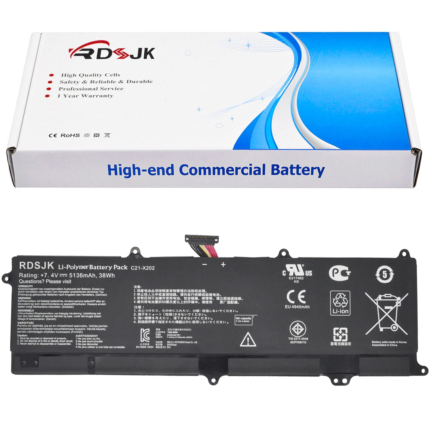 C21 X202 Laptop Battery For Asus Vivobook S200 S200E X201 X201E X202 X202E Q200 Q200E C21X202 S200E Ct158H X201E Kx096H X202E Dh