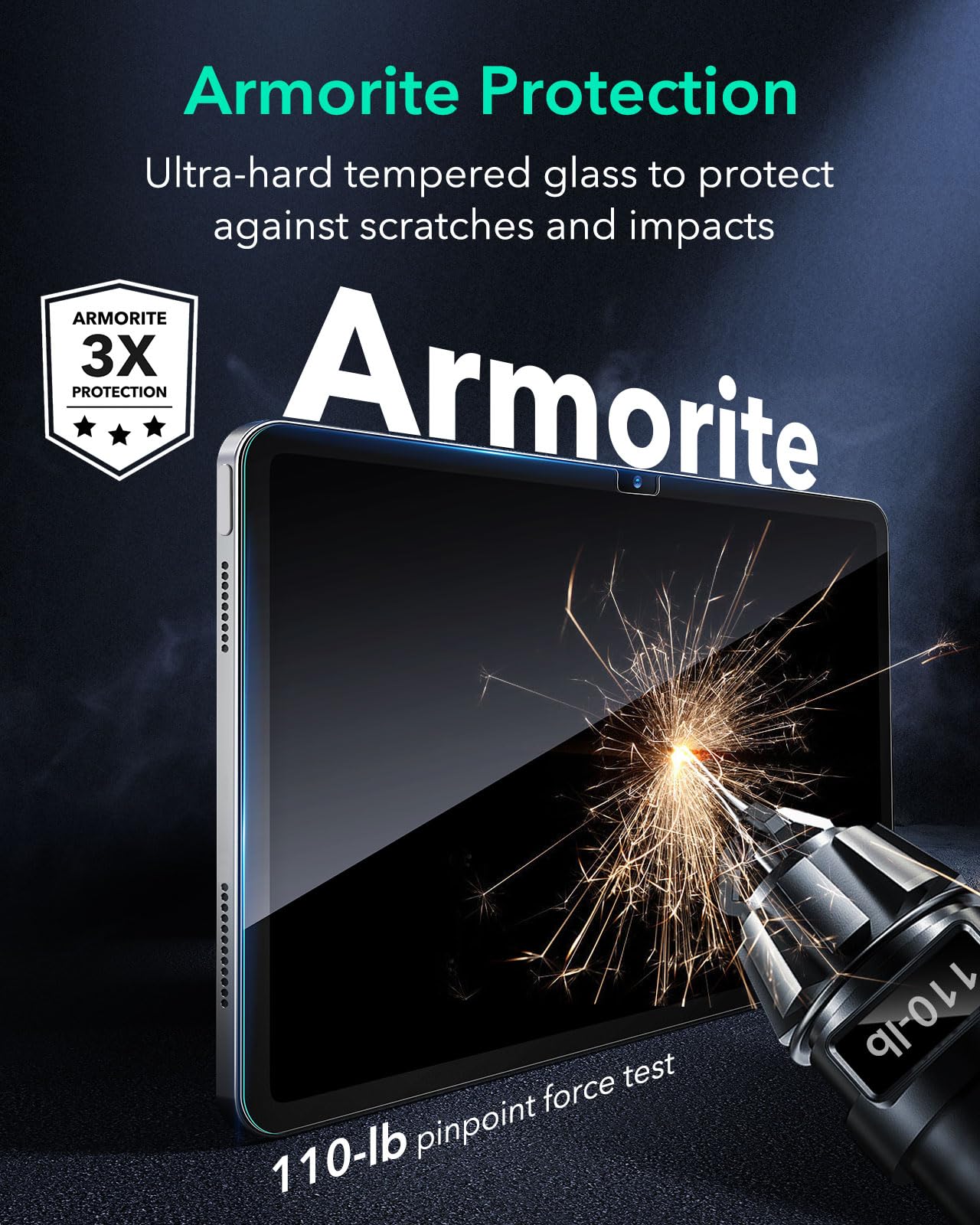 Esr 2 Pack Armorite Screen Protector For Ipad 11Th/10Th Generation A16 (11/10.9 Inch, 2025/2022), 9H Tempered Glass Film With Easy Application Tray, Military Grade Protection, Anti Scratch, Hd Clarity