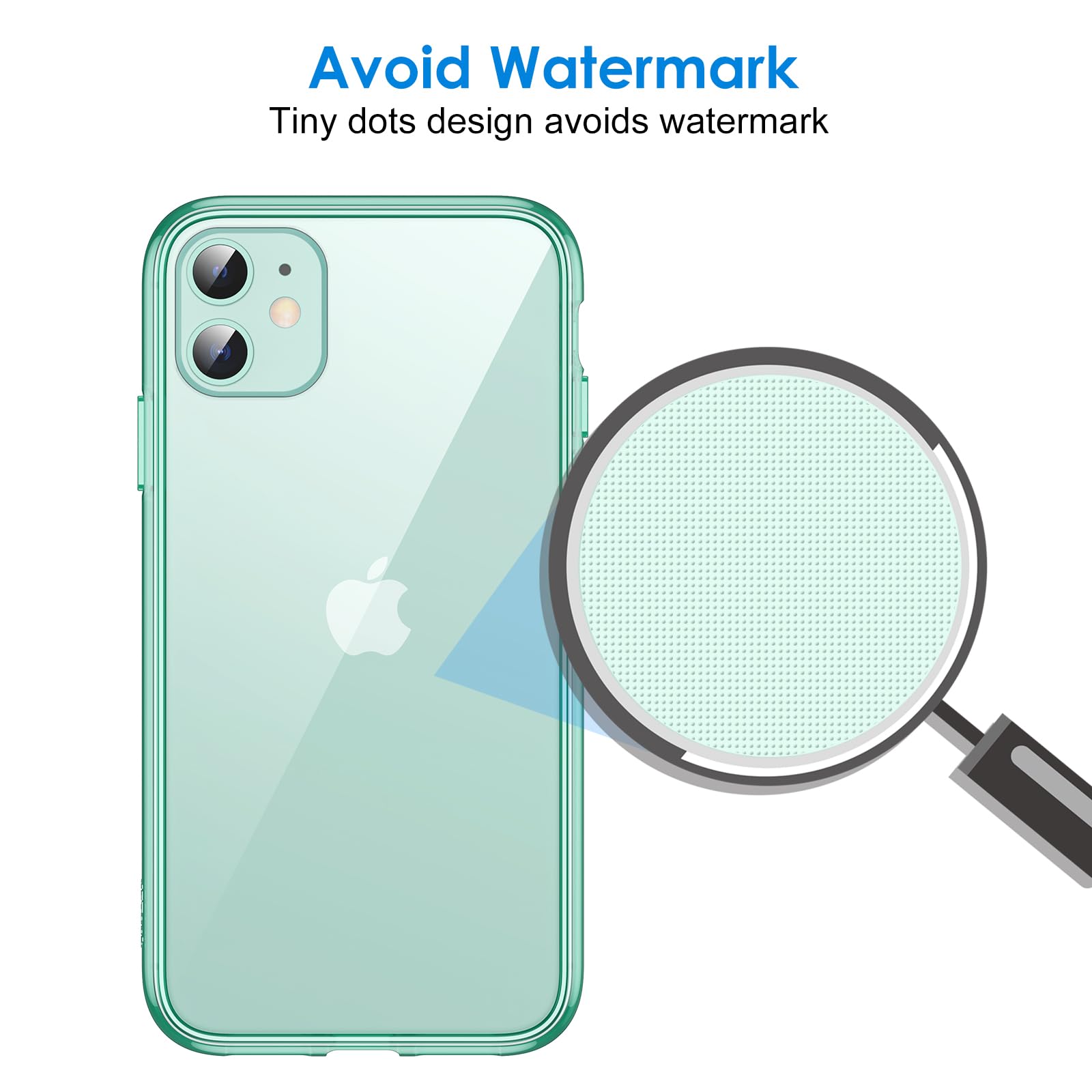 Jetech Case For Iphone 11 6.1 Inch, Non Yellowing Shockproof Phone Bumper Cover, Anti Scratch Clear Back (Green)