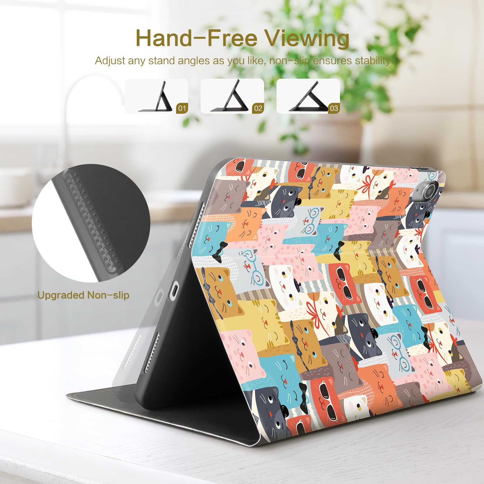 Lokigo Ipad Case 10Th Generation, 10Th Gen Ipad Case, Ipad 10 Case 2022 10.9 Inch Ipad Case, Adjustable Stand Anti Slip Shockpro