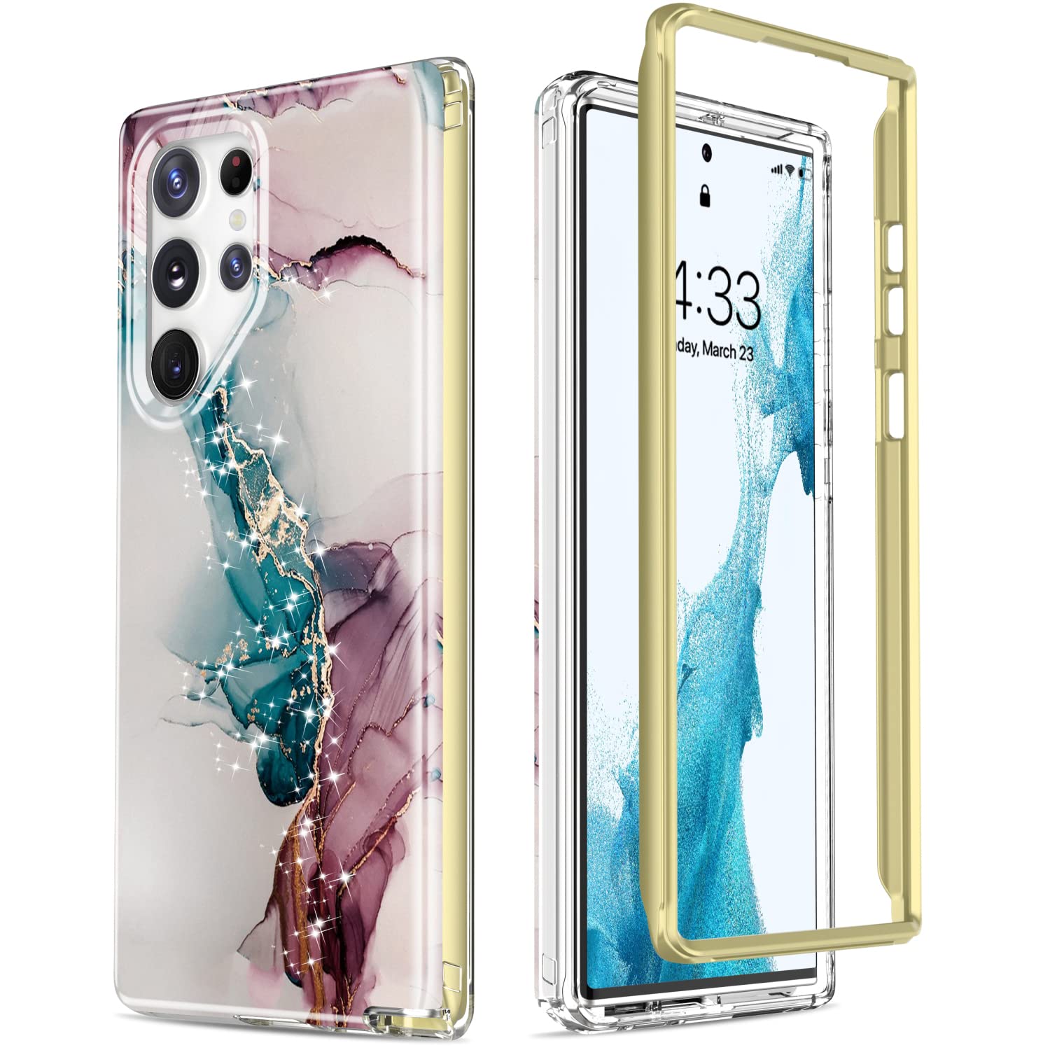 Esdot for Samsung Galaxy S23 Ultra Case,Military Grade Passing 21ft Drop Test,Rugged Cover with Fashion Designs for Women Girls,