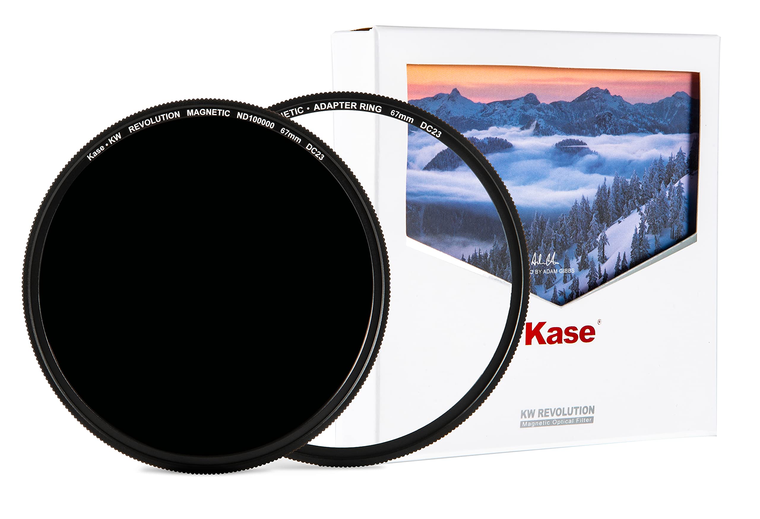Kase Wolverine Revolution 67Mm Magnetic Nd100000 16.5 Stop Shockproof Tempered Optical Glass Filter W Orange Ring & Adapter