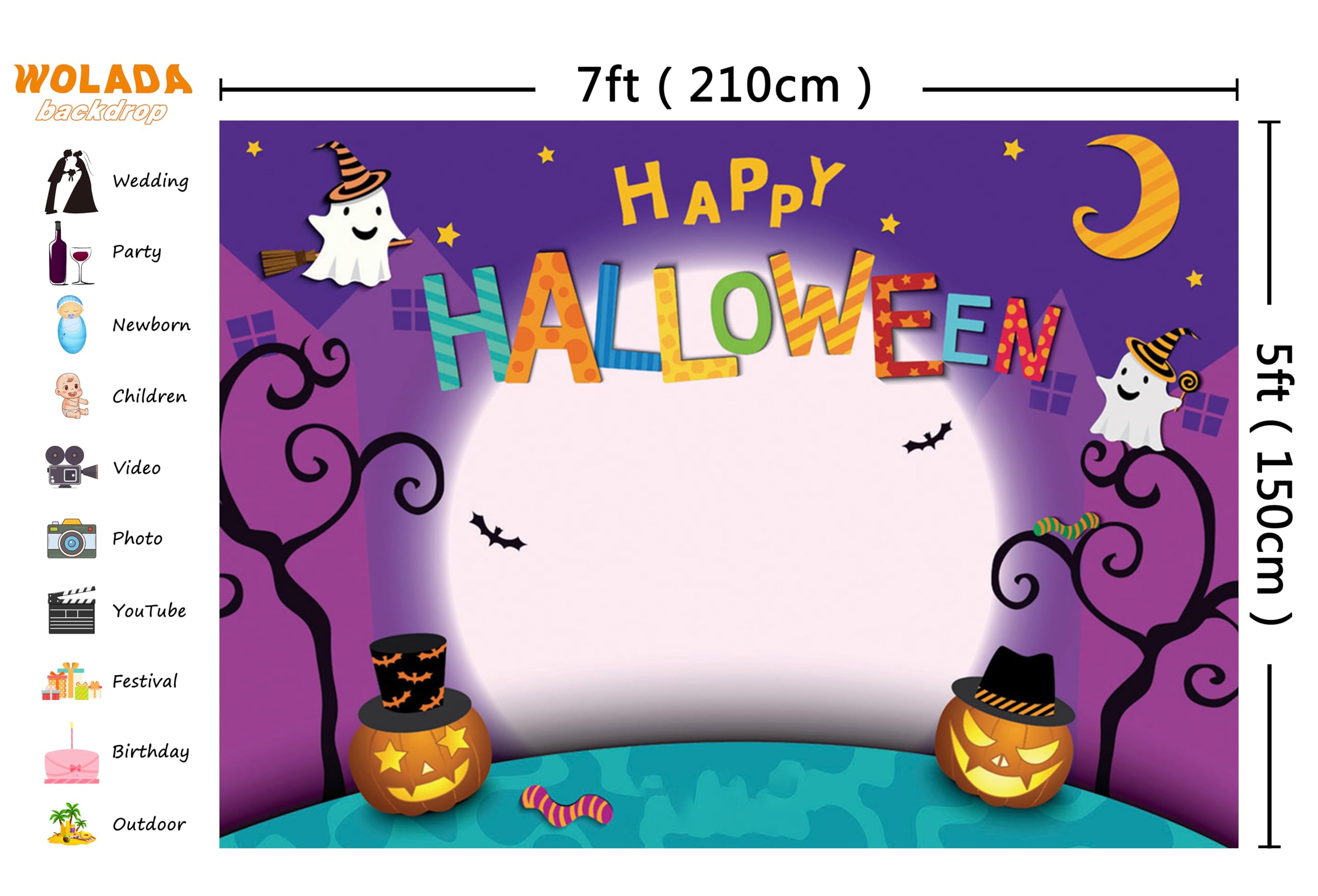 Wolada Halloween Backdrop Halloween Backdrops For Photography Trunk Or Treat Car Decorations Halloween Photo Backdrop Halloween