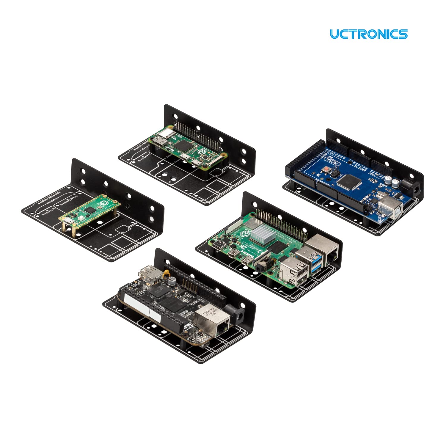 Uctronics For Raspberry Pi Din Rail Mount, Compatible With Arduino, Rpi 5/4B/3B+/3B/2B/B+, Pi Zero, Raspberry Pi Pico