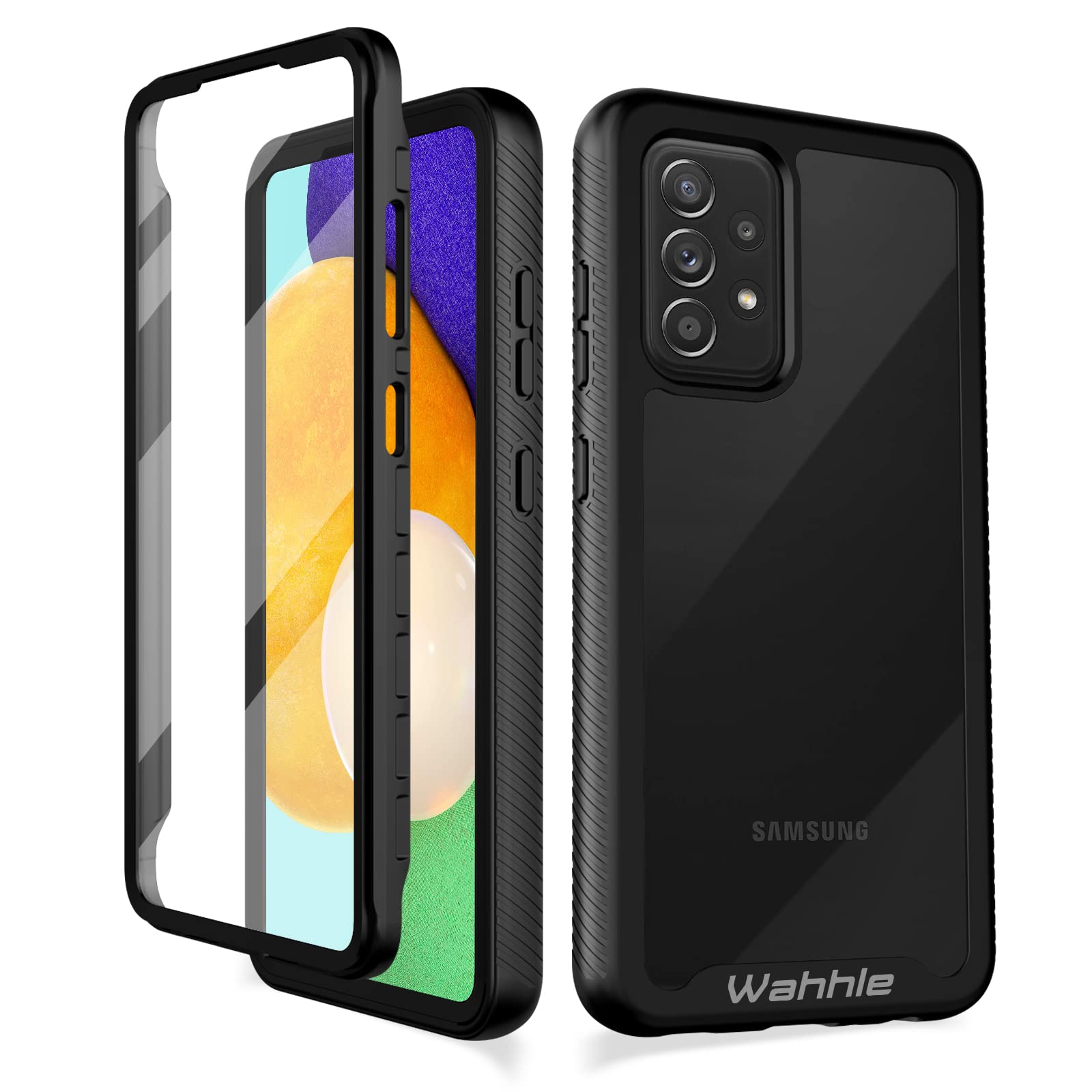 Wahhle Compatible With Samsung Galaxy A52 Case, Built In Screen Protector Full Body Shockproof Slim Fit Bumper Protective Phone