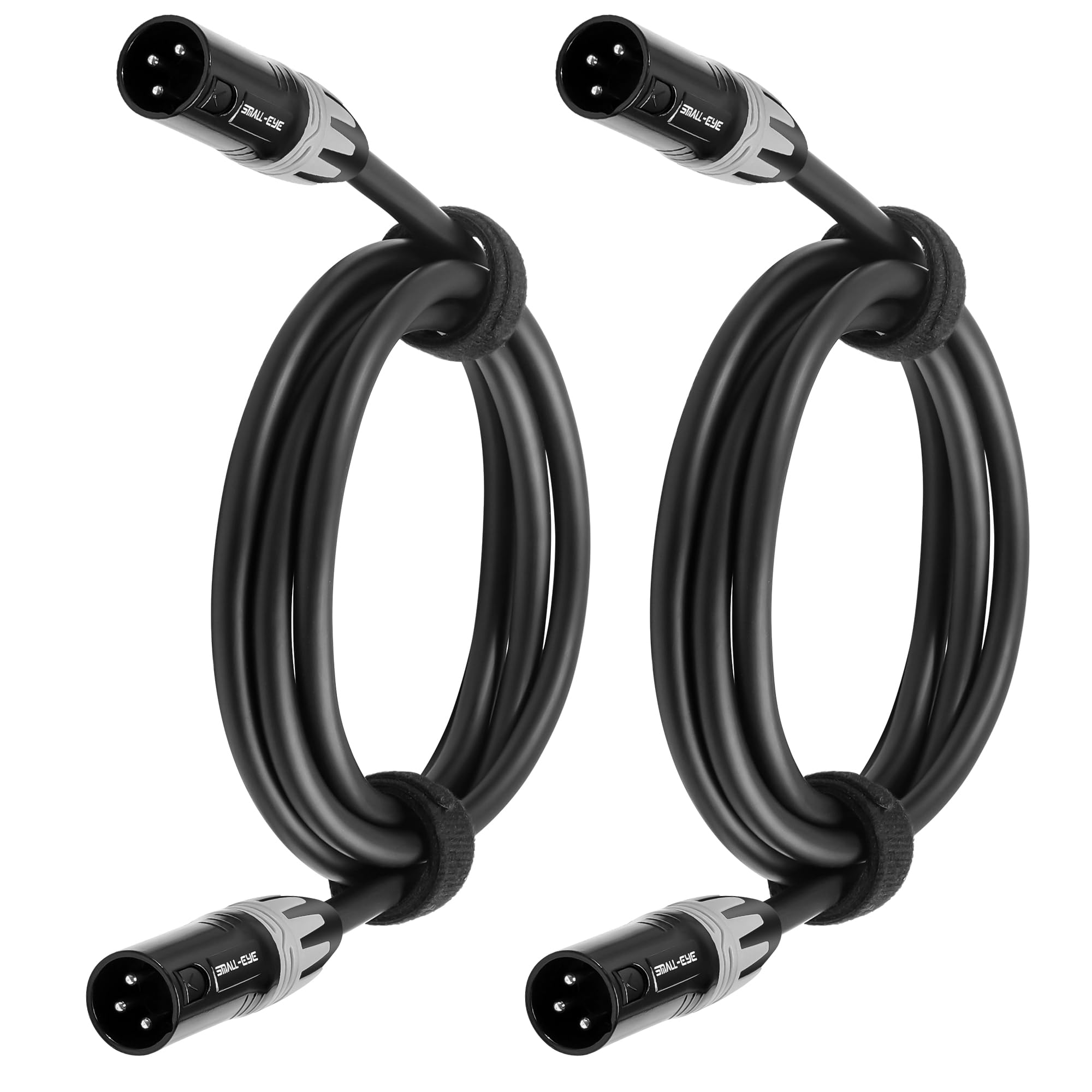 SMALL-EYE XLR Male to Male Cables 5 ft 2 Pack - Balanced 3-Pin XLR Patch Cables with 22 AWG OFC for Mixers and PA Speakers