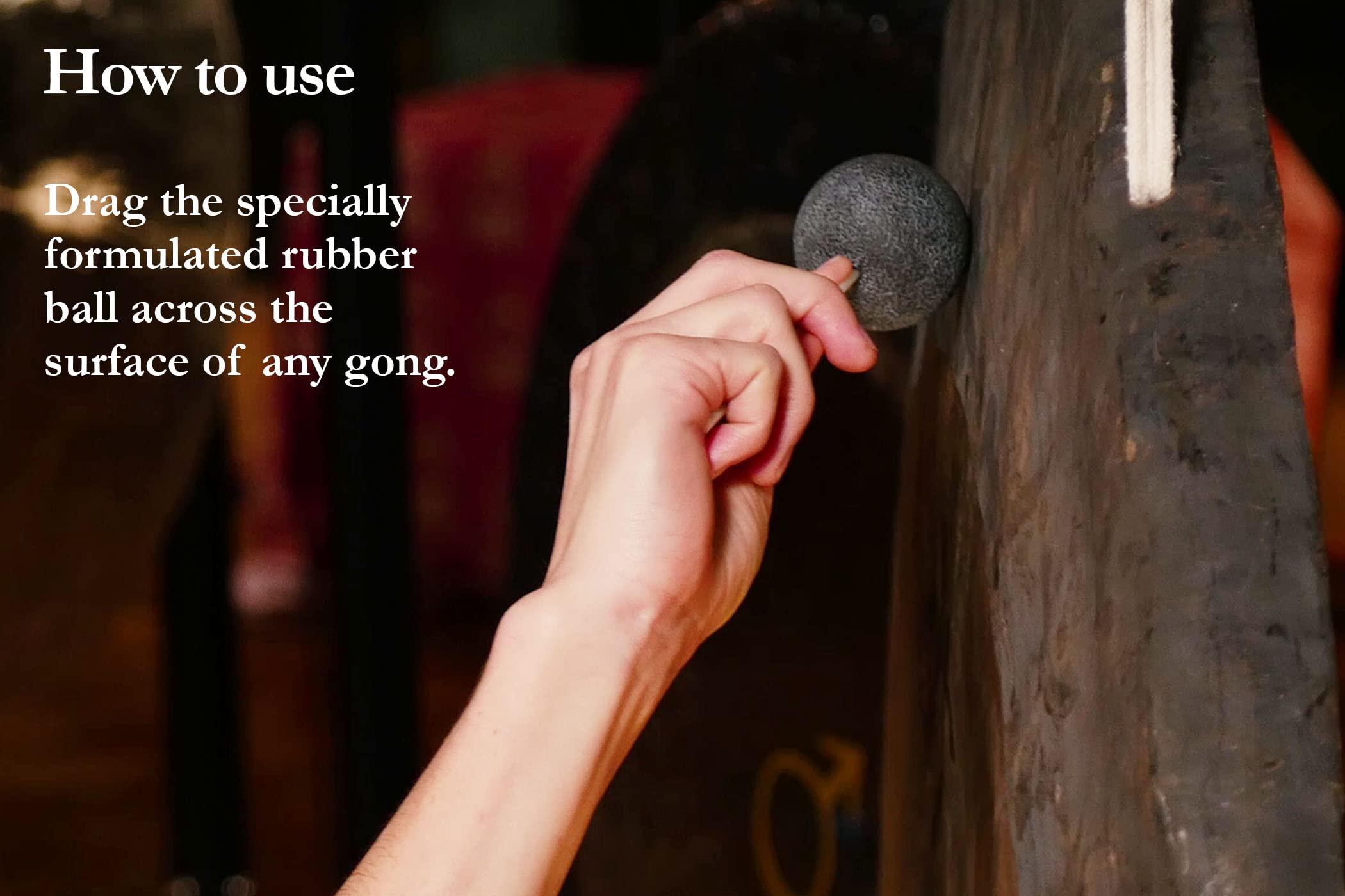 Gong Resonant Mallet, Produces Whale Singing, Atmospheric Sound Effects With Rubber Ball Head   For Meditation, Sound Baths Or Y