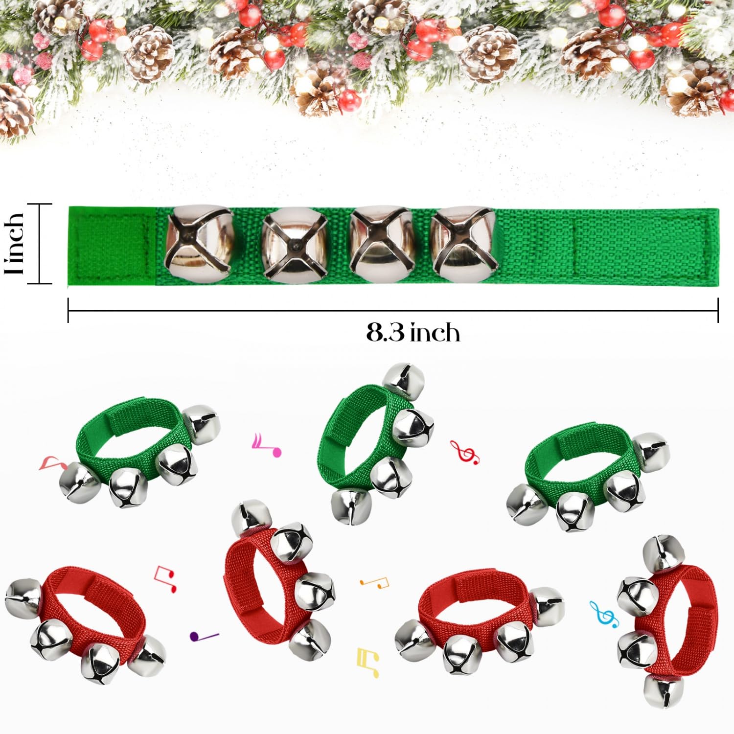 Yoleshy 20 Pcs Jingle Bells Instrument, Wrist Bells Hand Jingle Bells, Music Bells Instrument Jingle Bell Bracelet, Ankle Bells