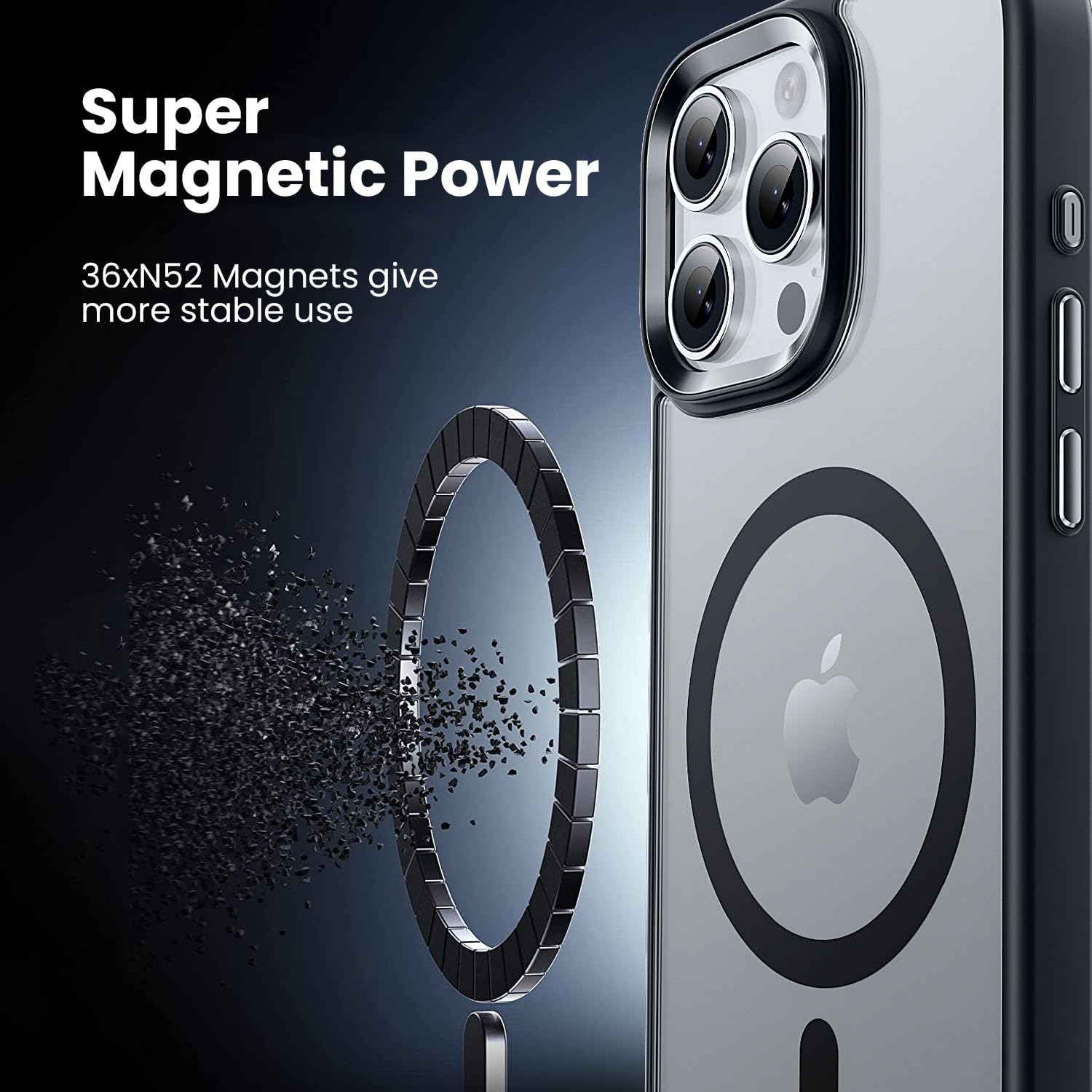 Gyizho Magnetic Case For Iphone 16 Pro Max Case, [Military Grade Drop Tested] [Compatible With Magsafe] Slim Protective Cover Tr