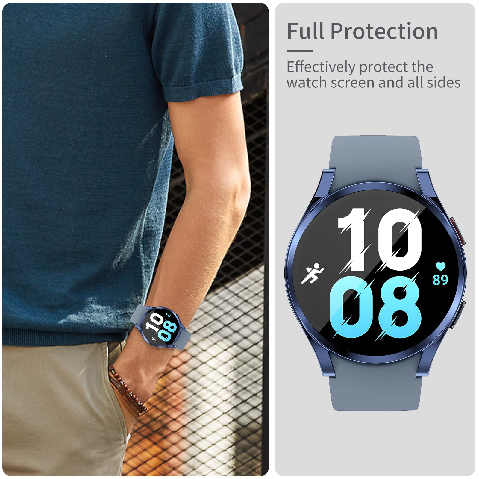 [10Pack] Richone Compatible With Samsung Galaxy Watch 5/Galaxy Watch 4 40Mm 44Mm Screen Protector Case, Full Protection Cover So